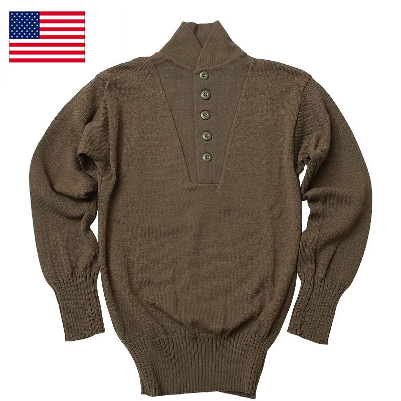 MILITARY - 米軍 実物 5ボタンセーター ウール 米軍 5ボタン セーター デッドストック実物 本物 アメリカ軍 GI