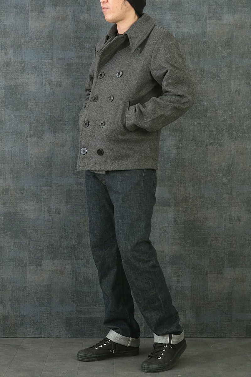 米軍タイプ NAVY Pコート グレー JC043YN メンズ ピーコート 冬 コート