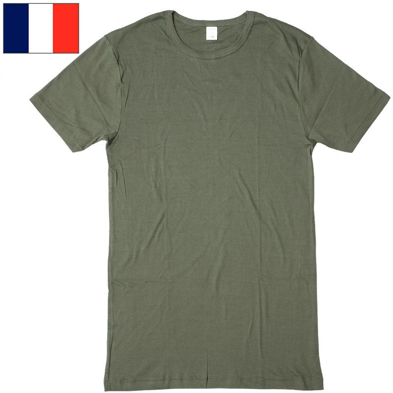 1点ならメール便可 フランス軍 半袖Tシャツ PETIT BATEAU プチバトー オリーブ デッドストック ZJT517NN