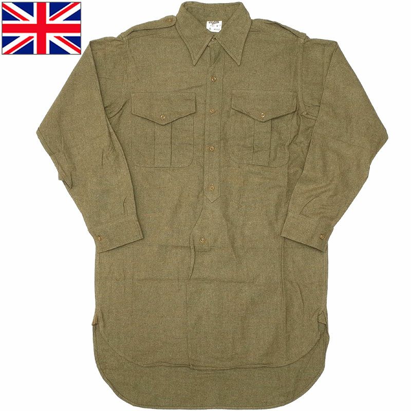 イギリス軍 フィールドシャツ ウール ロング丈 50s USED CP10