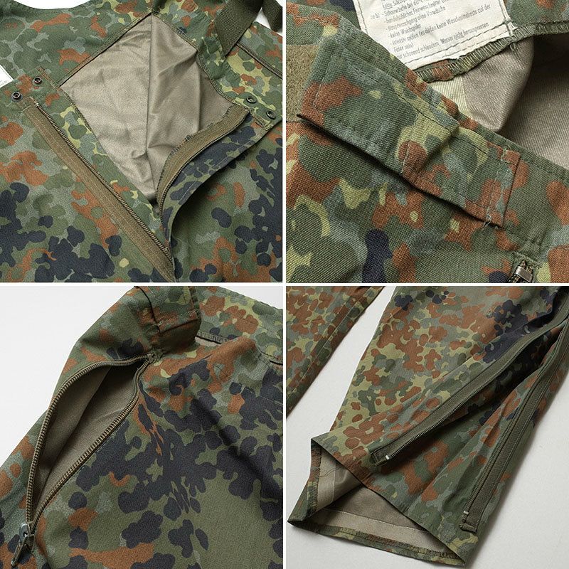 ドイツ軍 シンパテックス パンツ フレクターカモ USED 実物 ミリタリー オーバーオール 防水 防風 透湿 雨具 ゴアテックスタイプ レインウェア  フレックターン カモフラージュ 迷彩柄 | ミリタリーショップ シービーズ