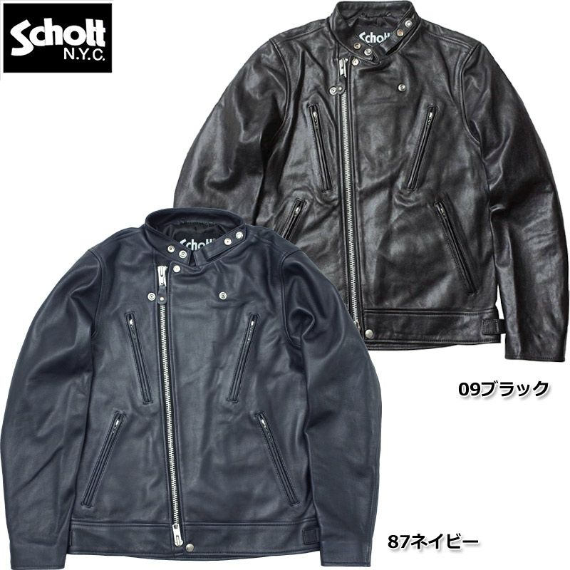 Schott ショット #3101048 NEW ダブルブレスト ライダースジャケット メンズ 黒 ブラック ラムレザージャケット 羊革 本革ジャン  リアルライダース バイカー ダブルライダース アウター 新モデル | ミリタリーショップ シービーズ