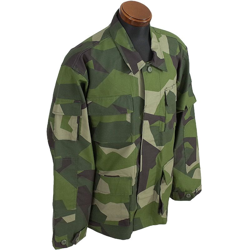 復刻 スウェーデン軍 M90 BDU 緑 カモフラージュ ジャケット シャツ