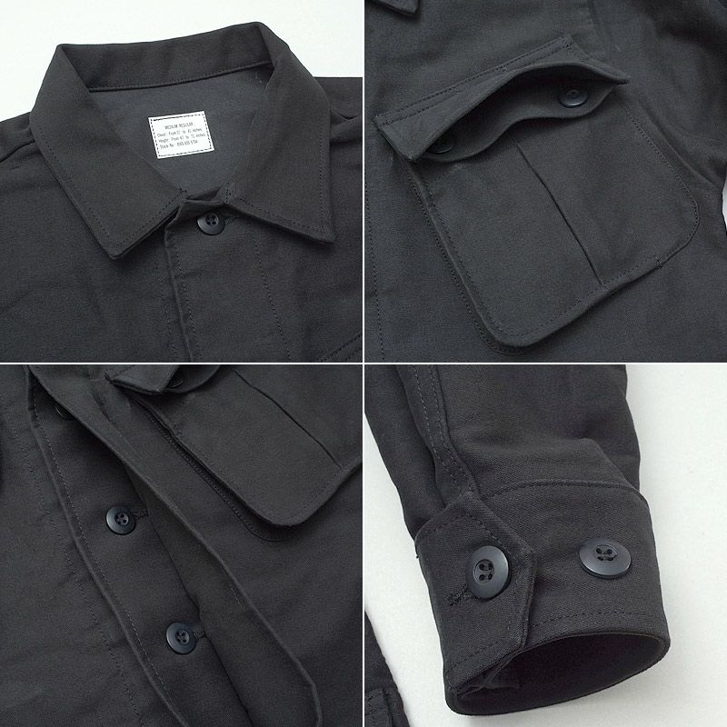 アメリカ軍 モールスキンファーティングジャケット レプリカ ブラック