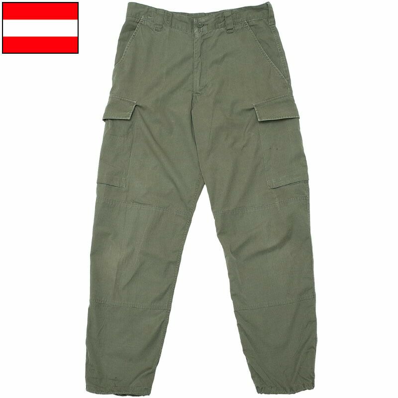 オーストリア軍 フィールド カーゴパンツ リップストップ オリーブ USED PP314UN