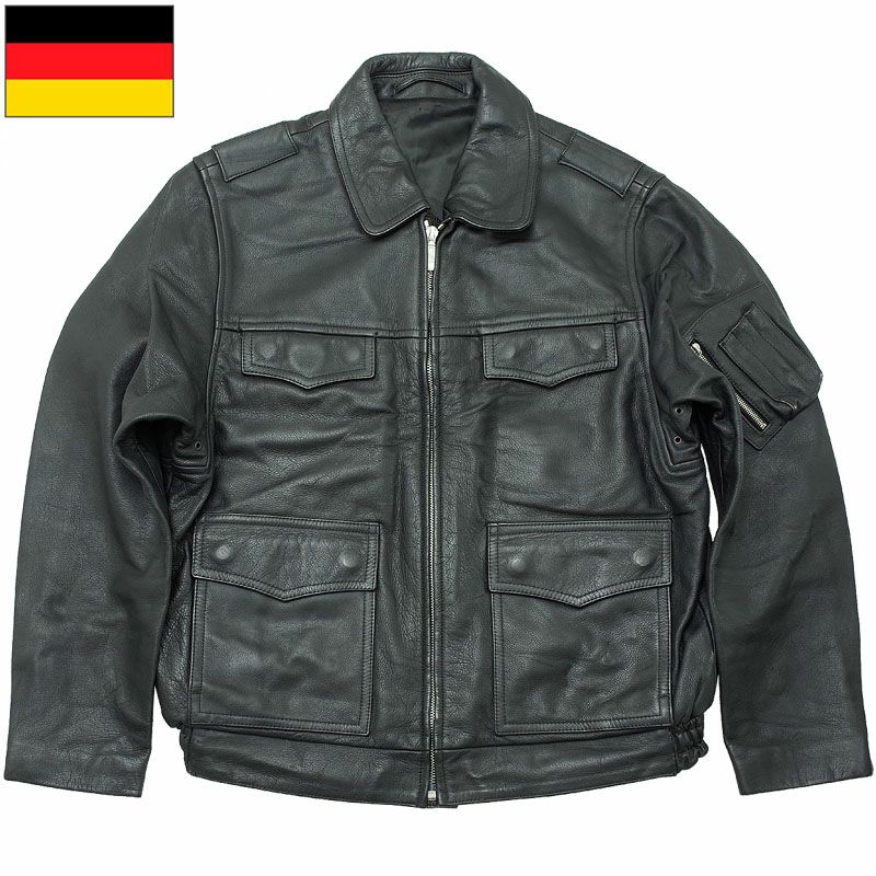 ドイツ ポリス レザージャケット ブラック USED ZJJ553UN 実物 POLIZEI ...