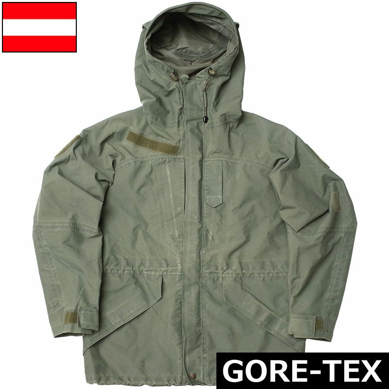 オーストリア軍 アルパイン ゴアテックスパーカー オリーブ USED JP111UN GORE-TEX 防水 透湿 防風 3レイヤー マウンテン  フード付き レインジャケット アウター コンバット フィールド カジュアル | ミリタリーショップ シービーズ