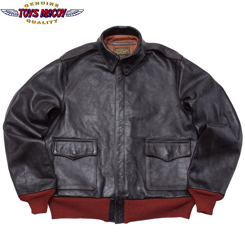 TOYS McCOY トイズマッコイ #TMJ2124 A-2 プレーン フライトジャケット『ROUGH WEAR CLOTHING RED  RIBBED』A2 デカール無し 赤リブ メンズ 男性 アウター ブルゾン レザー 本革 皮革 馬革 バイク バイカー | ミリタリーショップ  シービーズ