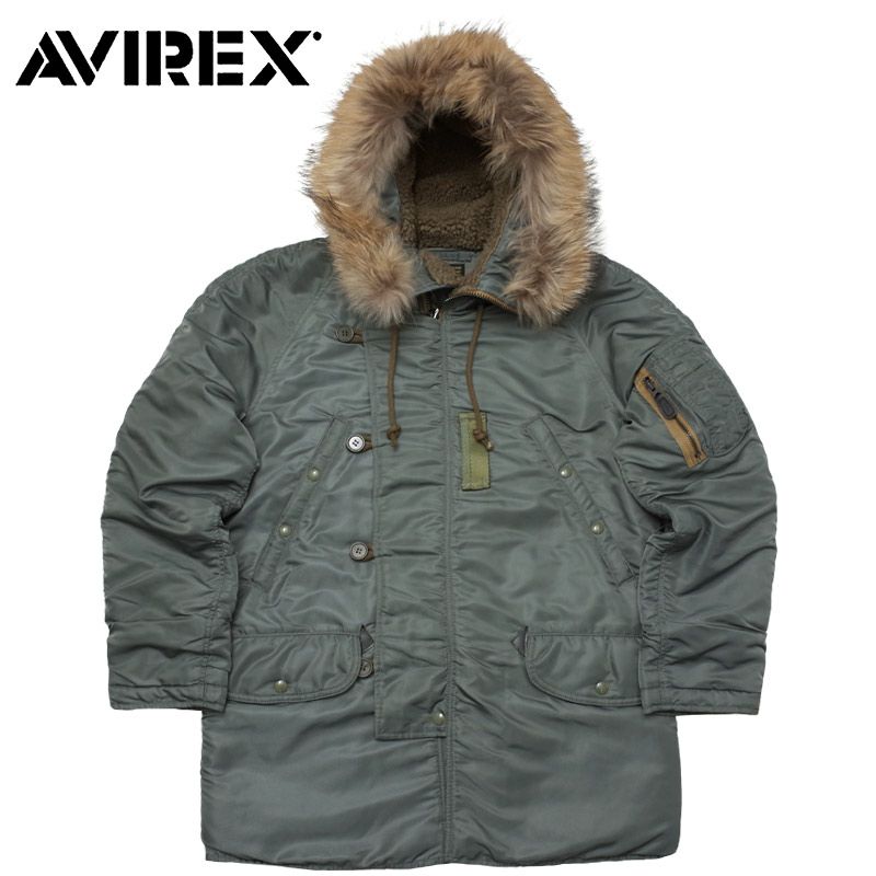 AVIREX アビレックス #7838952011(6182220) N-3B ヴィンテージ フライトジャケット N3B 男性 メンズ 防寒 アウター  ブルゾン コート ミリタリー ナイロン フード リアルファー 冬 | ミリタリーショップ シービーズ