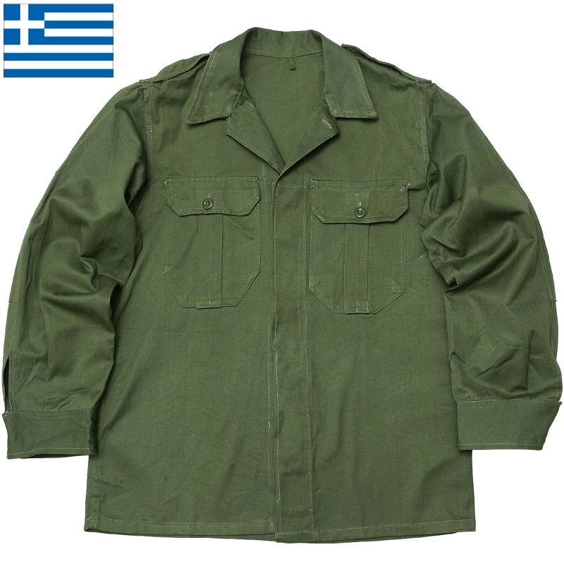 ギリシャ軍 フィールドシャツ HBT オリーブ デッドストック JS182NN