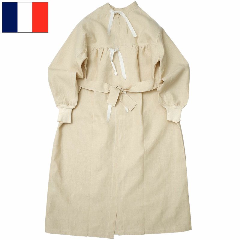 フランス軍 HM メディカルスモック リネンコットン オフホワイト 