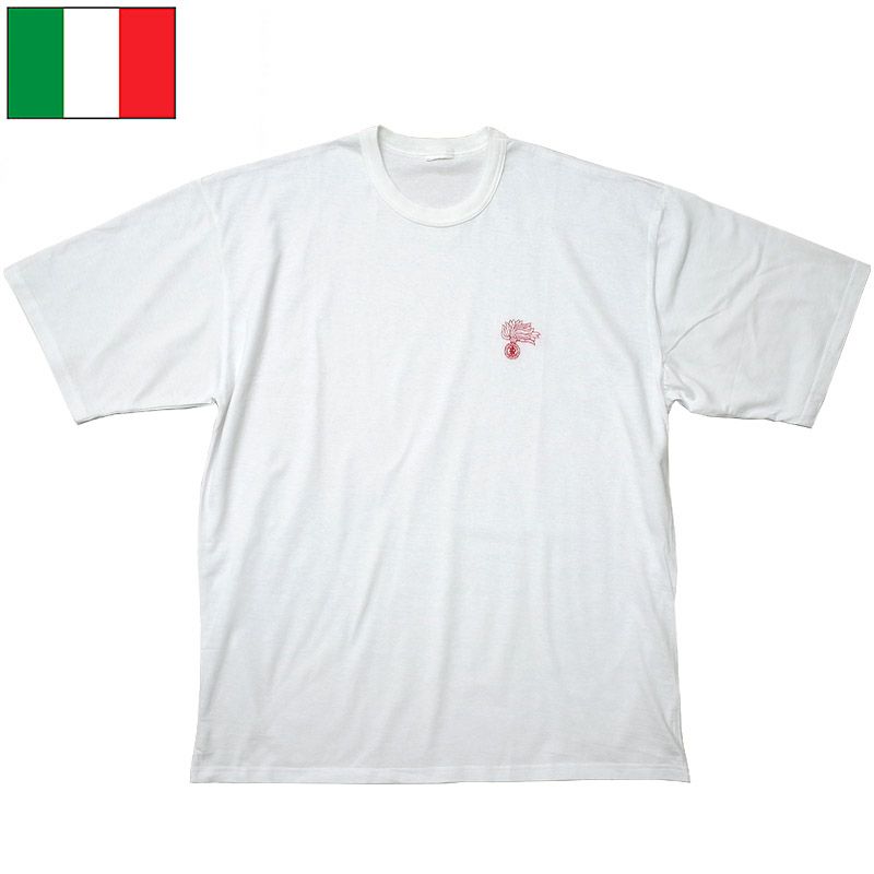 1点ならメール便可 イタリア軍 カラビニエリ 半袖Tシャツ ホワイト