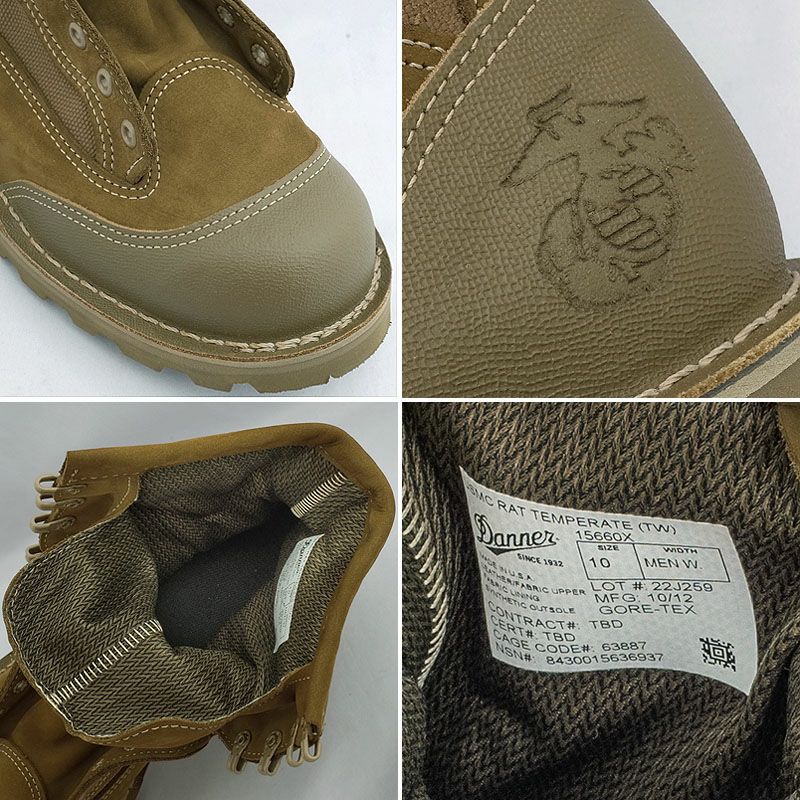 米軍 DANNER ダナー製 USMC GORE-TEX ゴアテックス RAT ブーツ 15660X デッドストック アメリカ軍 海兵隊 コンバット ブーツ 防水 靴 山岳路 Rugged All Terrain 実物ミリタリー 軍物 軍モノ | ミリタリーショップ シービーズ