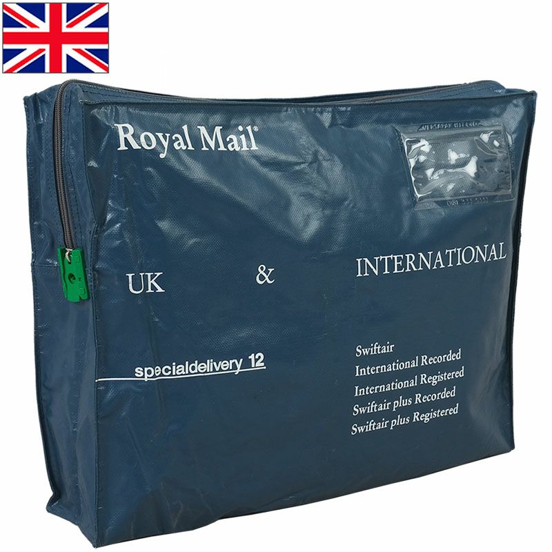 イギリス郵便局 ロイヤルメール レターケース ブルー USED BE057UN ROYAL MAIL バッグ BAG ポーチ PVC 小物入れ  書類入れ 収納 ネイビー | ミリタリーショップ シービーズ