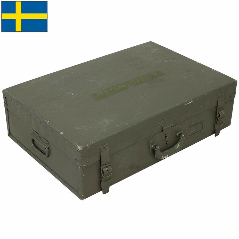 スウェーデン軍 ペーパー スーツケース 47×70×20cm USED SWD ボックス BOX 収納 ストック トランク インテリア 実物ミリタリー  軍物 軍モノ ミリタリーショップ シービーズ