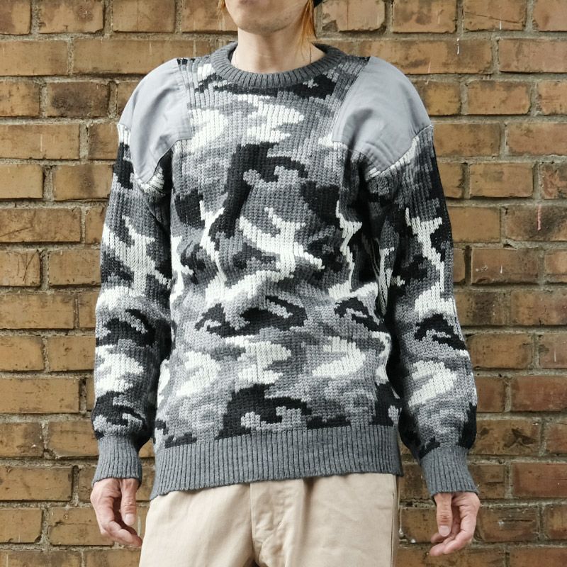 BRIEFING 迷彩柄 セーター Lサイズ グレー系 BRG223M41 迷彩柄セーター
