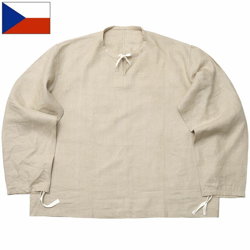 チェコ軍 スリーピングシャツ リネン ベージュ デッドストック JS205NN