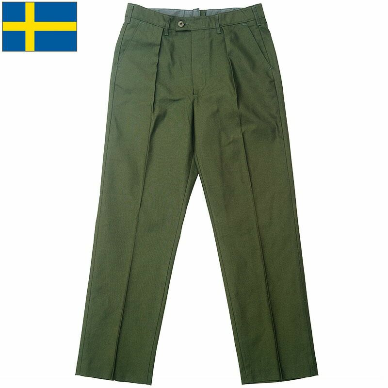 スウェーデン軍 M59 ドレスパンツ ポリコットン グリーン デッド ...