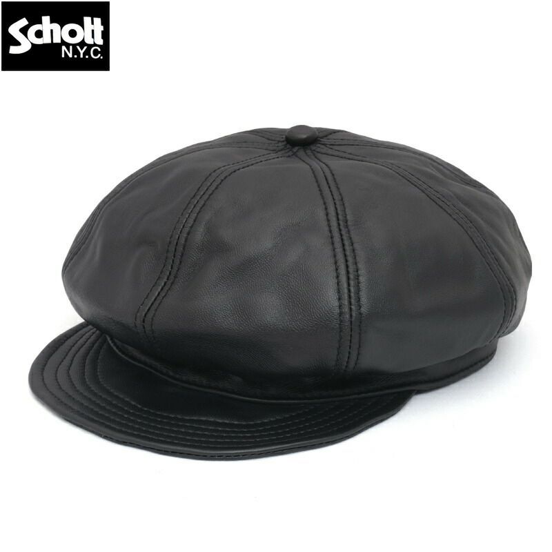 Schott ショット #7822974001 レザー ニュースボーイキャップ