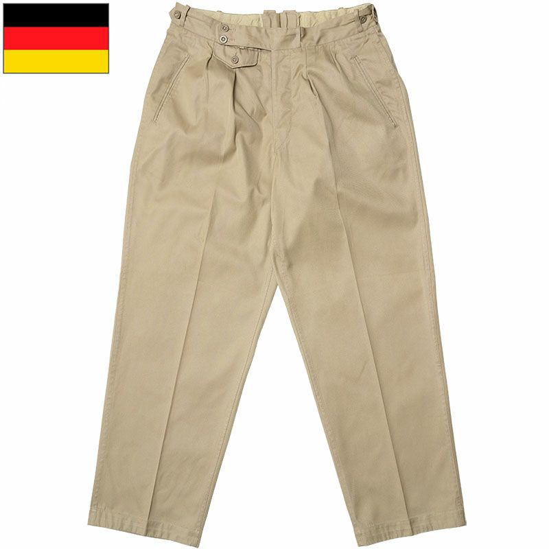 実物 新品 ドイツ軍チノパンツ KHAKI Mサイズ