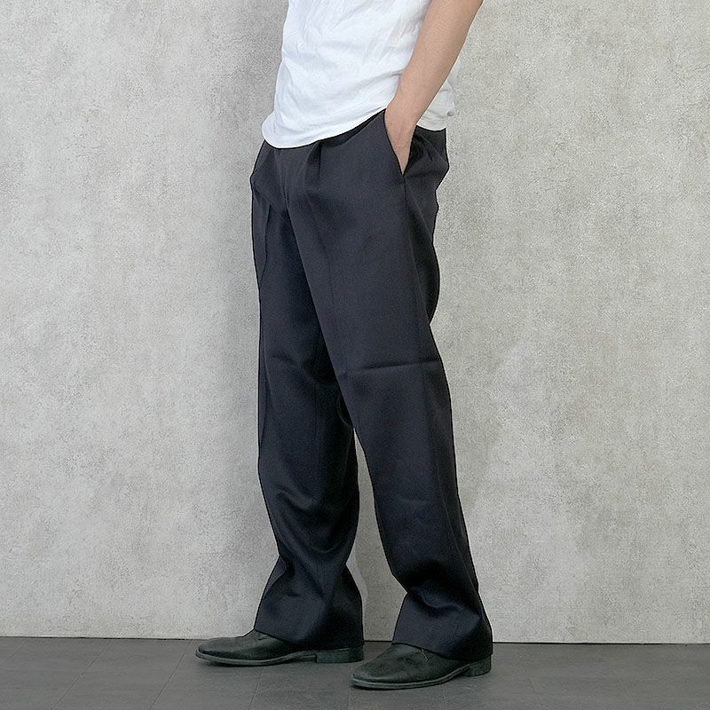 イタリア軍 MM ドレスパンツ ウールサテン ネイビー デッドストック