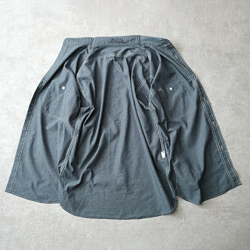 10%OFF！□米軍タイプ シャンブレーシャツ 無地 長袖 JS227YN