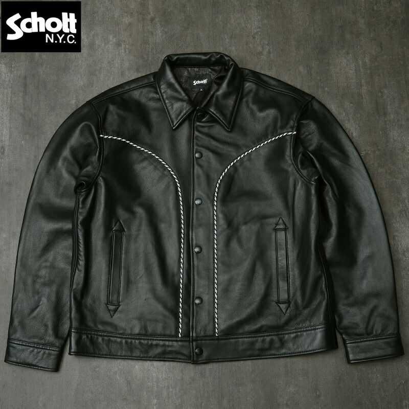 Schott レザーライダースジャケット M 擦りむける 黒