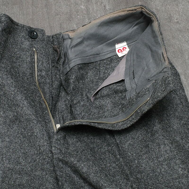 60s VINTAGE デンマーク軍 ミリタリー ウール タック ドレス パンツ DEADSTOCK 60's DANISH ARMY WOOL PANTS デッドストック 60年代