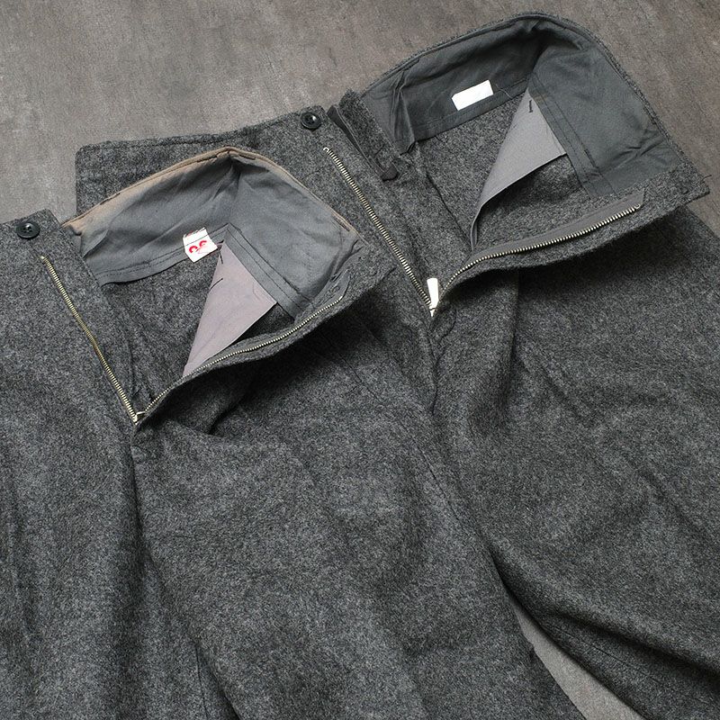 デンマーク軍 ウール ドレスパンツ チャコールグレー ジッパーフライ