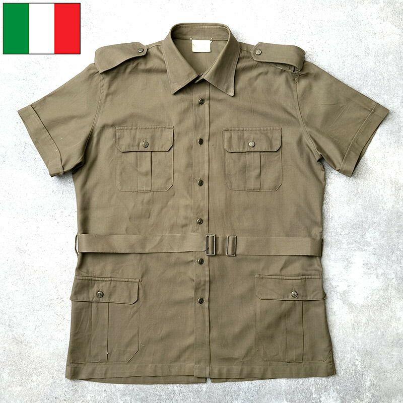 楽天市場】実物 USED イタリア軍 サファリシャツ カーキ ベルト