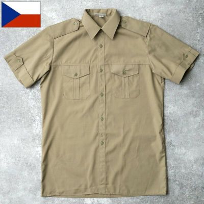 チェコ軍 ミリタリースクール カッターシャツ 半袖 カーキ デッドストック JS235NN