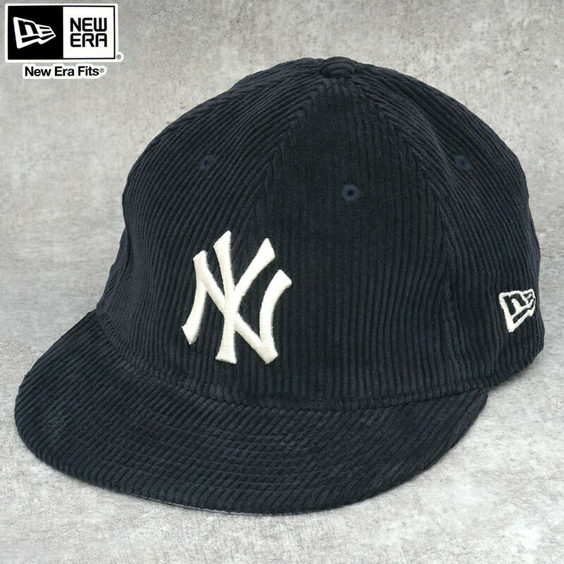 NEWERA ニューエラ RETRO CROWN 9FIFTY レザーストラップ コーデュロイ キャップ『ニューヨーク・ヤンキース』ネイビー