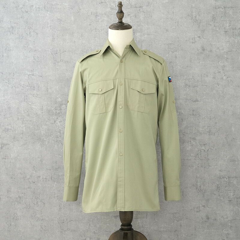 チェコ軍 フィールドシャツ 長袖 国旗ワッペン付き デッドストック JS235NN