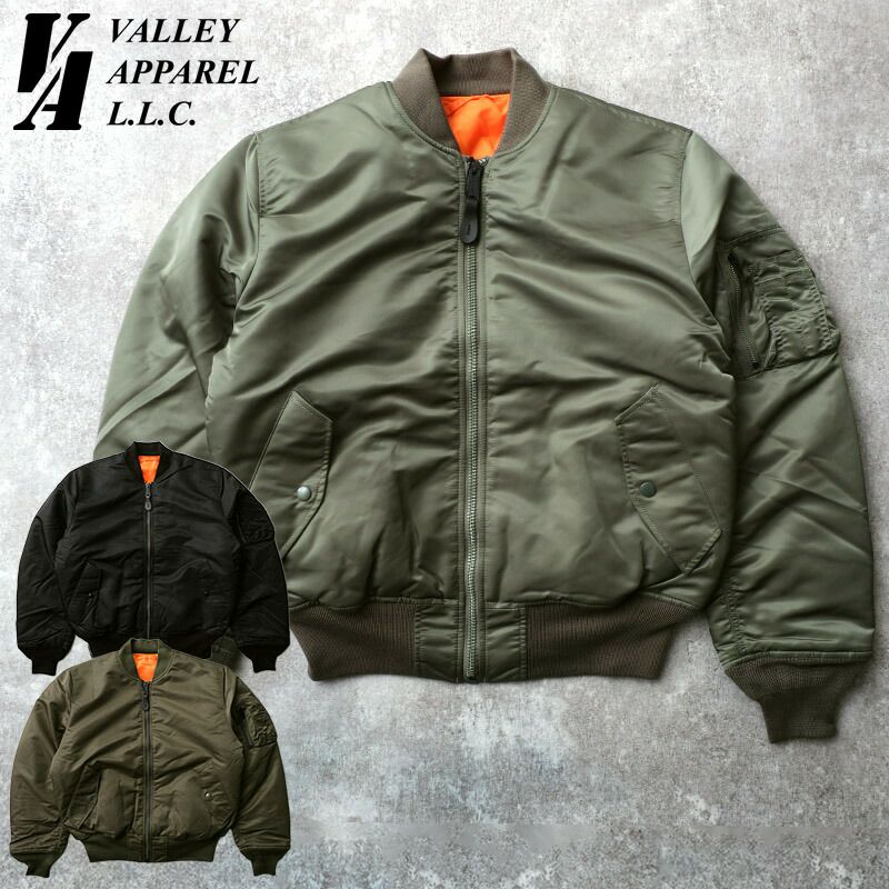 Valley Apparel フライトジャケット　MA-1 ネイビー 期間限定SALE】MA-1 フライトナイロンジャケット|VALLEY APPAREL