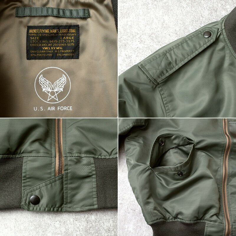 米軍タイプ L-2B MIL-J-7448C フライトジャケット JJ404YN アメリカ軍