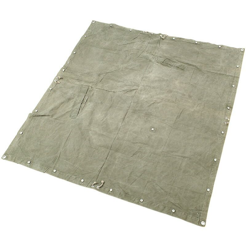 東ドイツ軍 50s テントシート USED NVA ポンチョ 軍幕 スクエア 四角