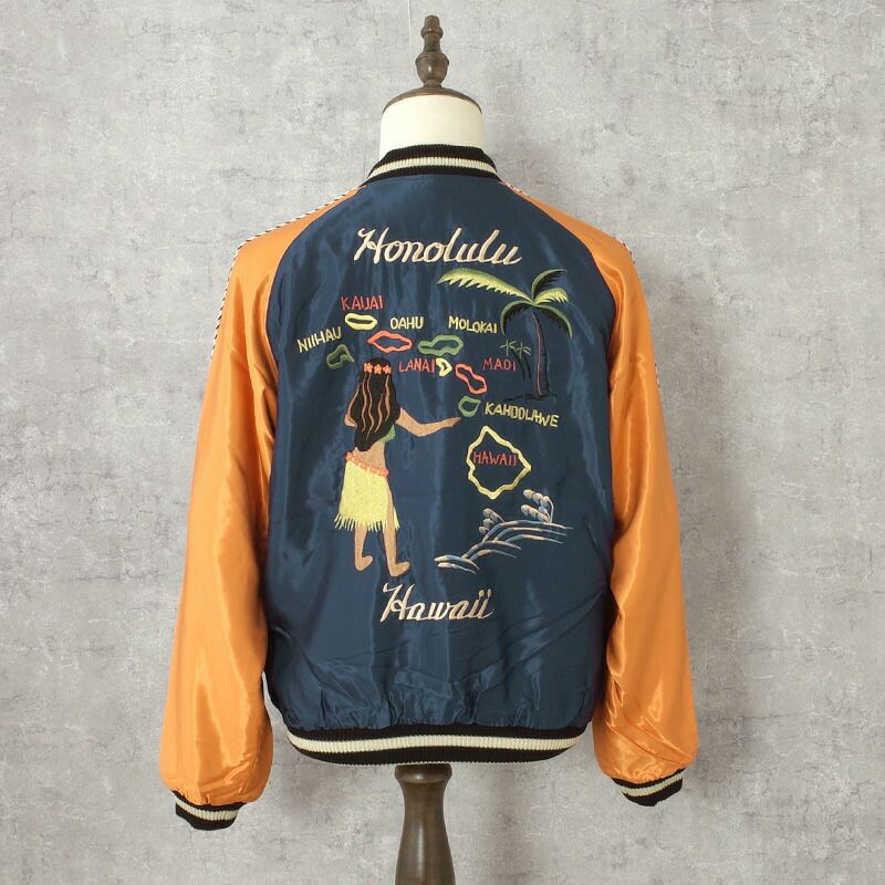 TAILORTOYO テーラー東洋 #TT15877 Late 1950s Style アセテート リバーシブル スカジャン『HAWAII MAP×DRAGON & TIGER』