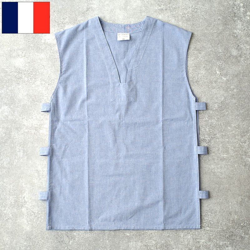 メール便可 フランス軍 GAOベスト シャンブレー サックスブルー デッド