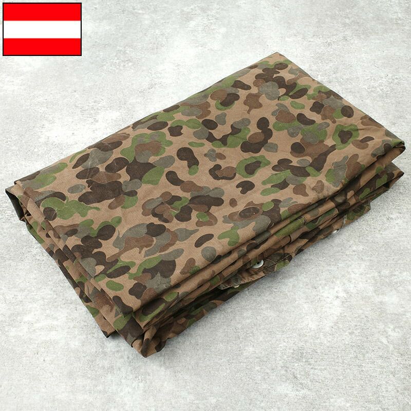 オーストリア軍 テントシート ピードットカモ USED EE901UN 軍幕