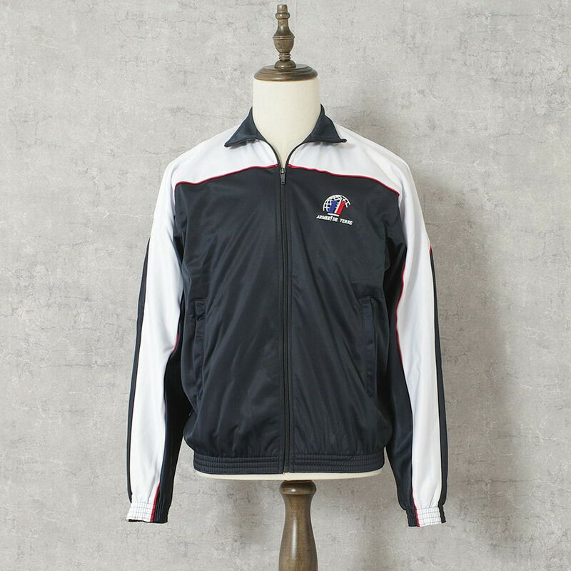 フランス軍 ARMY トレーニング ジムジャケット ネイビー×ホワイト デッドストック JJ416NN